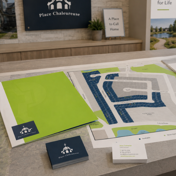 Real estate development brand identity logo and stationery design including lot maps and brochure handouts Beaumont — Blair and Co. branding and logo development