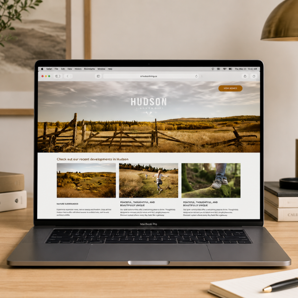 Real estate marketing website design displayed on laptop — Blair and Co. website development agency