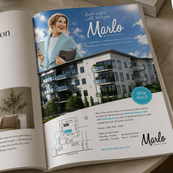 Marlo real estate development brand identity and collateral system — Blair and Co. branding agency Calgary