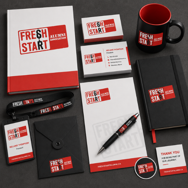 Free Start non profit marketing print brochure and collateral — Blair and Co. branding advertising Calgary